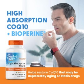 Doctors Best High Absorption CoQ10, Heart & Energy Support*, USP Verified, Naturally Fermented CoQ10, Non-GMO, Gluten Free, Soy Free, Vegan 60 Veggie Caps Doctors Best High Absorption CoQ10, Heart & Energy Support*, USP Verified, Naturally Fermented CoQ10, Non-GMO, Gluten Free, Soy Free, Vegan 60 Veggie Caps