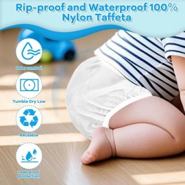 Reusable Waterproof 100% Nylon Taffeta Diaper Pants for Potty Training & Swimming, Leak-Proof & Rip-Proof, X-Large (Fits 32 - 35 lbs), 2 Counts Reusable Waterproof 100% Nylon Taffeta Diaper Pants for Potty Training & Swimming, Leak-Proof & Rip-Proof, X-Large (Fits 32 - 35 lbs), 2 Counts