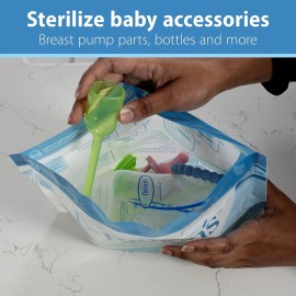 Dr. Brown\'s Microwave Steam Sterilizer Bags for Baby Bottles, Pacifiers, Pump Parts and Accessories, Travel Baby Bottle Sterilizer, 30 Uses per Bag, 5 Count (Pack of 1) Dr. Brown\'s Microwave Steam Sterilizer Bags for Baby Bottles, Pacifiers, Pump Parts and Accessories, Travel Baby Bottle Sterilizer, 30 Uses per Bag, 5 Count (Pack of 1)