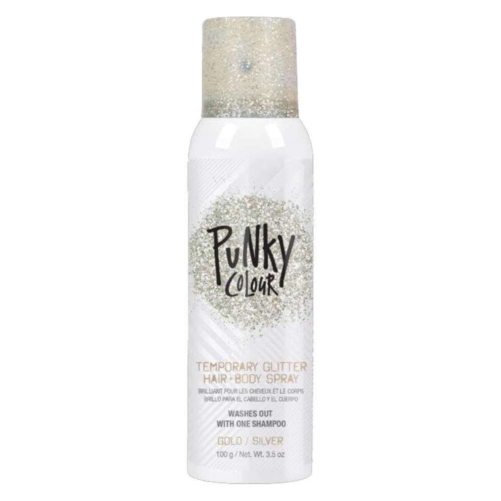 Punky Temporary Hair and Body Glitter Spray, Gold/Silver -Lightweight Shimmery Hairspray for Hair, Skin, and Clothes, Sparkly Glow for Parties & Events, 3.5 oz Punky Temporary Hair and Body Glitter Spray, Gold/Silver -Lightweight Shimmery Hairspray for Hair, Skin, and Clothes, Sparkly Glow for Parties & Events, 3.5 oz