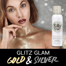 Punky Temporary Hair and Body Glitter Spray, Gold/Silver -Lightweight Shimmery Hairspray for Hair, Skin, and Clothes, Sparkly Glow for Parties & Events, 3.5 oz Punky Temporary Hair and Body Glitter Spray, Gold/Silver -Lightweight Shimmery Hairspray for Hair, Skin, and Clothes, Sparkly Glow for Parties & Events, 3.5 oz