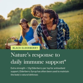 Gaia Herbs Black Elderberry(Sambucus Nigra) Syrup Extra Strength-Immune Support Supplement-Made with Organic Black Elderberries for Immune System-USDA Certified Organic Formula