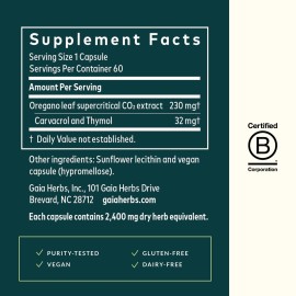 Gaia Herbs Oil of Oregano - Immune and Antioxidant Support Supplement to Help Sustain Overall Well-Being - with Oregano Oil, Carvacrol, and Thymol - 60 Vegan Liquid Phyto-Capsules (30-Day Supply) Gaia Herbs Oil of Oregano - Immune and Antioxidant Support Supplement to Help Sustain Overall Well-Being - with Oregano Oil, Carvacrol, and Thymol - 60 Vegan Liquid Phyto-Capsules (30-Day Supply)