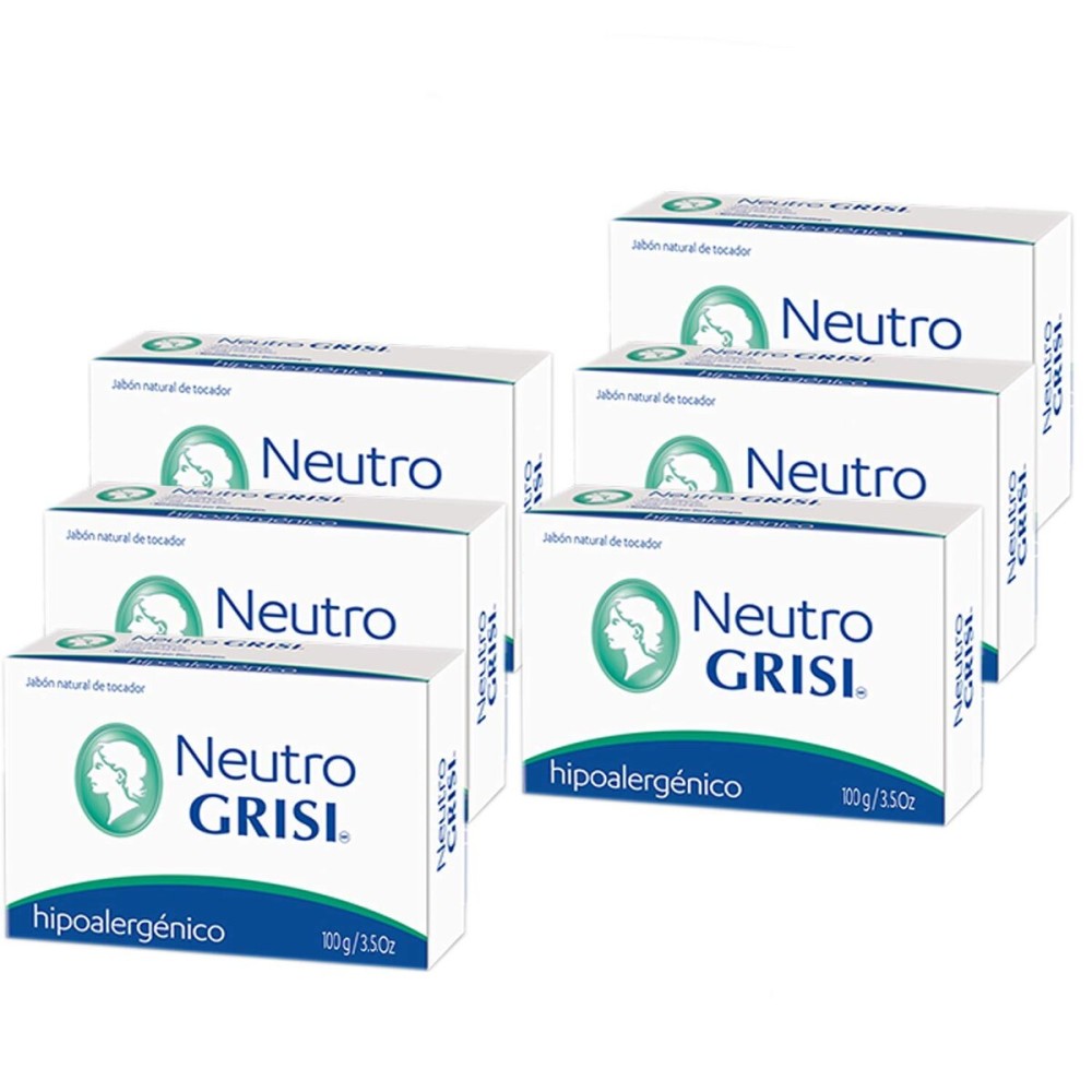 6pk - Neutral Soap - Hypoallergenic - Jabon Neutro - Grisi 6pk - Neutral Soap - Hypoallergenic - Jabon Neutro - Grisi