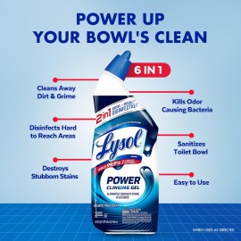 Lysol Toilet Bowl Cleaner, Max Strength Bathroom Cleaning Supplies, Toilet Bowl Cleaner Clinging Gel, Home Essential, Instant Stain Removal, Disinfecting and Deodorizing, Bleach Free, 24 oz (2 ct) Lysol Toilet Bowl Cleaner, Max Strength Bathroom Cleaning Supplies, Toilet Bowl Cleaner Clinging Gel, Home Essential, Instant Stain Removal, Disinfecting and Deodorizing, Bleach Free, 24 oz (2 ct)
