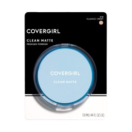 COVERGIRL Clean Matte Pressed Powder, Oil Control Powder, 1 container, .35 Fl Oz, Face Powder, Oil Free Loose Powder, Matte Finish, Lightweight, Shine Free Formula, Leaves Skin Smooth and Clean COVERGIRL Clean Matte Pressed Powder, Oil Control Powder, 1 container, .35 Fl Oz, Face Powder, Oil Free Loose Powder, Matte Finish, Lightweight, Shine Free Formula, Leaves Skin Smooth and Clean