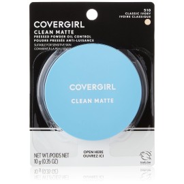 COVERGIRL Clean Matte Pressed Powder, Oil Control Powder, 1 container, .35 Fl Oz, Face Powder, Oil Free Loose Powder, Matte Finish, Lightweight, Shine Free Formula, Leaves Skin Smooth and Clean COVERGIRL Clean Matte Pressed Powder, Oil Control Powder, 1 container, .35 Fl Oz, Face Powder, Oil Free Loose Powder, Matte Finish, Lightweight, Shine Free Formula, Leaves Skin Smooth and Clean