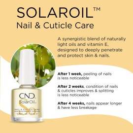 CND SolarOil Cuticle Oil, Natural Blend Of Jojoba, Vitamin E, Rice Bran and Sweet Almond Oils, Moisturizes and Conditions Skin, Pack Of 1, 0.25 Fl Oz CND SolarOil Cuticle Oil, Natural Blend Of Jojoba, Vitamin E, Rice Bran and Sweet Almond Oils, Moisturizes and Conditions Skin, Pack Of 1, 0.25 Fl Oz