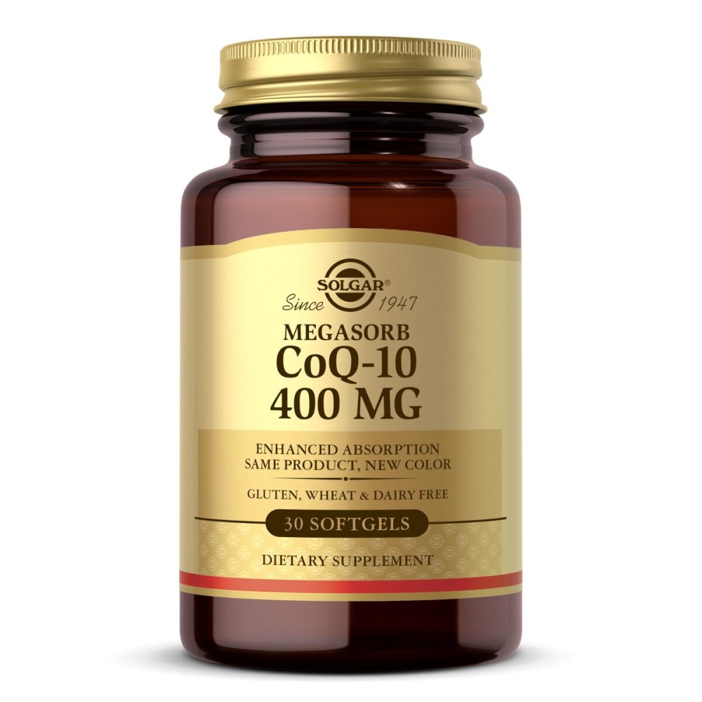 Solgar Megasorb CoQ-10 400 mg, 60 Softgels - Supports Brain Function - Coenzyme Q10 Supplement - Enhanced Absorption - Gluten Free, Dairy Free - 60 Servings Solgar Megasorb CoQ-10 400 mg, 60 Softgels - Supports Brain Function - Coenzyme Q10 Supplement - Enhanced Absorption - Gluten Free, Dairy Free - 60 Servings