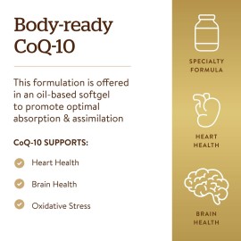 Solgar Megasorb CoQ-10 400 mg, 60 Softgels - Supports Brain Function - Coenzyme Q10 Supplement - Enhanced Absorption - Gluten Free, Dairy Free - 60 Servings Solgar Megasorb CoQ-10 400 mg, 60 Softgels - Supports Brain Function - Coenzyme Q10 Supplement - Enhanced Absorption - Gluten Free, Dairy Free - 60 Servings