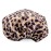 Reusable Nylon Shower Cap & Bath Cap, Reversible Oversized Waterproof Shower Caps Large Designed for all Hair Lengths w Terry Lining & Elastic Band Stretch Hem Hair Hat - Socialite Safari Spots
