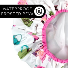 Reusable Shower Cap & Bath Cap, Lined, Oversized Waterproof Shower Caps Large Designed for all Hair Lengths with Lining & Elastic Band Stretch Hem Hair Hat - Fashionista Diva Reusable Shower Cap & Bath Cap, Lined, Oversized Waterproof Shower Caps Large Designed for all Hair Lengths with Lining & Elastic Band Stretch Hem Hair Hat - Fashionista Diva