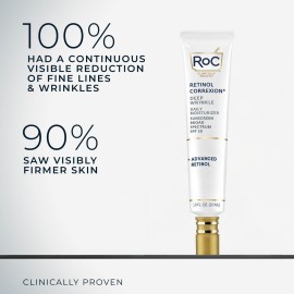 RoC Retinol Correxion Deep Wrinkle Daily Face Moisturizer with Sunscreen SPF 30, Skin Care Treatment for Fine Lines, Dark Spots, Post-Acne Scars, 1 Ounce (Packaging May Vary)