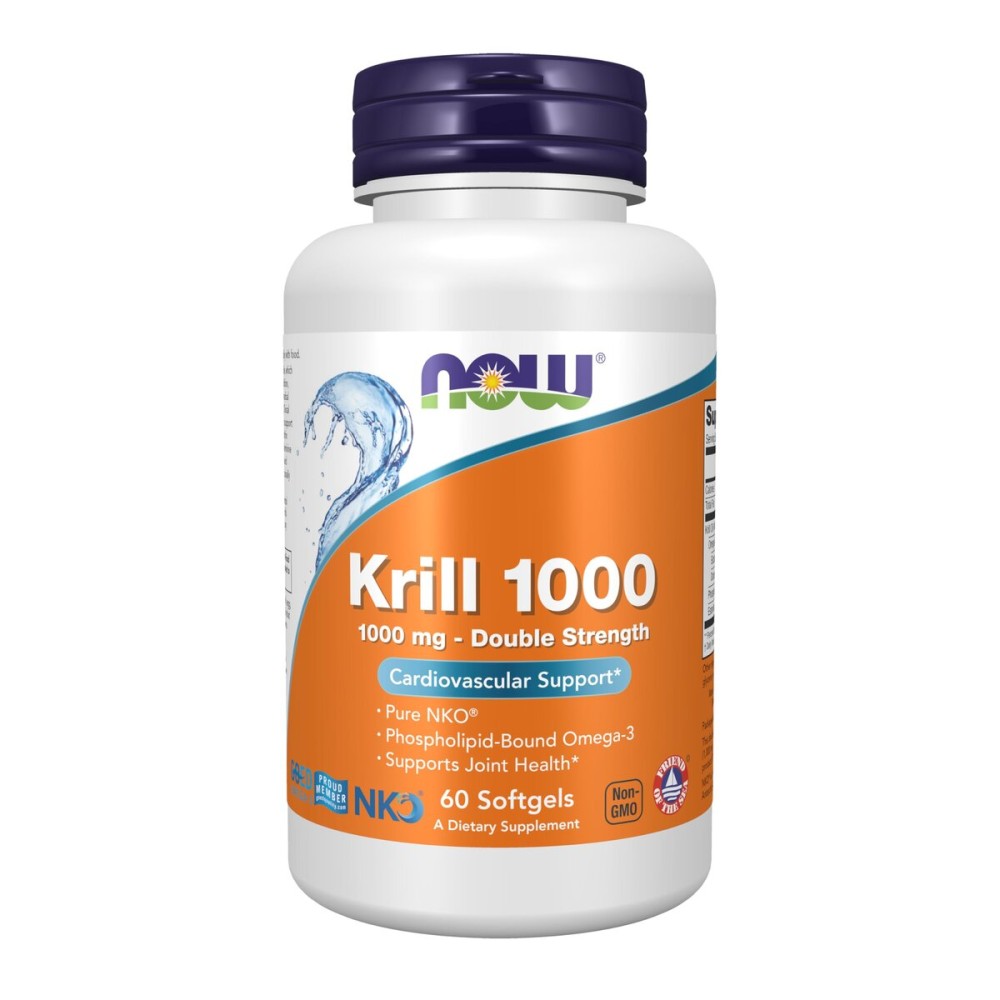 NOW Foods Supplements, Neptune Krill, Double Strength 1000 mg, Phospholipid-Bound Omega-3, 60 Softgels NOW Foods Supplements, Neptune Krill, Double Strength 1000 mg, Phospholipid-Bound Omega-3, 60 Softgels