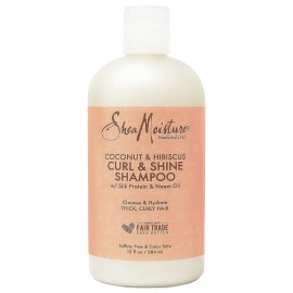 SheaMoisture Curl and Shine Coconut Shampoo Coconut and Hibiscus for Curly Hair Paraben Free Shampoo 13 oz SheaMoisture Curl and Shine Coconut Shampoo Coconut and Hibiscus for Curly Hair Paraben Free Shampoo 13 oz