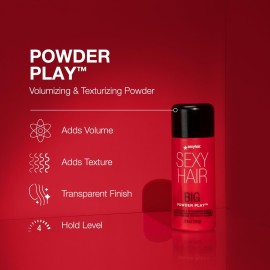 SexyHair Big Powder Play Volumizing & Texturizing Powder, 0.53 Oz | Colorless on Hair | Fragrance Free | Instant Lift