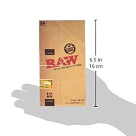 Raw Unrefined Classic 1.25 1 1/4 Size Cigarette Rolling Papers Full Box of 24 Pack Raw Unrefined Classic 1.25 1 1/4 Size Cigarette Rolling Papers Full Box of 24 Pack