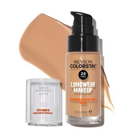Revlon Liquid Foundation, ColorStay Face Makeup for Combination & Oily Skin, SPF 15, Medium-Full Coverage with Matte Finish, 220 Natural Beige, 1 Fl Oz Revlon Liquid Foundation, ColorStay Face Makeup for Combination & Oily Skin, SPF 15, Medium-Full Coverage with Matte Finish, 220 Natural Beige, 1 Fl Oz