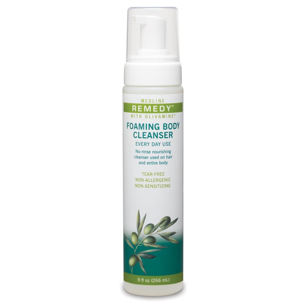 Medline Remedy Olivamine Foaming Body Cleanser, No Rinse, Scented, 9-oz Pump Bottle Medline Remedy Olivamine Foaming Body Cleanser, No Rinse, Scented, 9-oz Pump Bottle