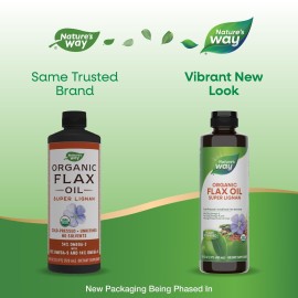 Nature\'s Way Organic Flax Oil Super Lignan, Omega-3, 6, 9 Fatty Acids(1), Cold-Pressed, Unrefined, Hexane Free, 16 Fl Oz (Packaging May Vary) Nature\'s Way Organic Flax Oil Super Lignan, Omega-3, 6, 9 Fatty Acids(1), Cold-Pressed, Unrefined, Hexane Free, 16 Fl Oz (Packaging May Vary)