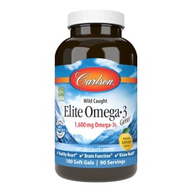 Carlson - Elite Omega-3 Gems, 1600 mg Omega-3s, He..