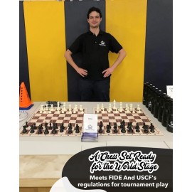 WE Games Best Value Tournament Chess Set - Includes 34 Chessmen, Roll Up Black Vinyl Chess Board, Storage Bag for Pieces, Instructions and Equalizer Dice, Travel Board Games for Adults WE Games Best Value Tournament Chess Set - Includes 34 Chessmen, Roll Up Black Vinyl Chess Board, Storage Bag for Pieces, Instructions and Equalizer Dice, Travel Board Games for Adults