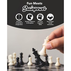 WE Games Best Value Tournament Chess Set - Includes 34 Chessmen, Roll Up Black Vinyl Chess Board, Storage Bag for Pieces, Instructions and Equalizer Dice, Travel Board Games for Adults WE Games Best Value Tournament Chess Set - Includes 34 Chessmen, Roll Up Black Vinyl Chess Board, Storage Bag for Pieces, Instructions and Equalizer Dice, Travel Board Games for Adults