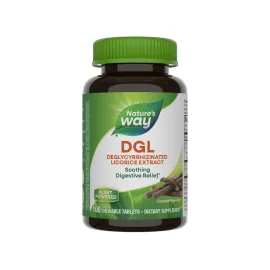Nature\'s Way DGL Chewable Tablet - Digestive Support & Relief* - Deglycyrrhizinated Licorice Extract - Gluten, Soy & Dairy Free - 100 Chewables