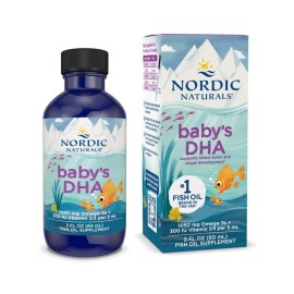 Nordic Naturals Babys DHA, Unflavored - 2 oz - 1050 mg Omega-3 + 300 IU Vitamin D3 - Supports Brain, Vision & Nervous System Development in Babies - Non-GMO - Servings May Vary