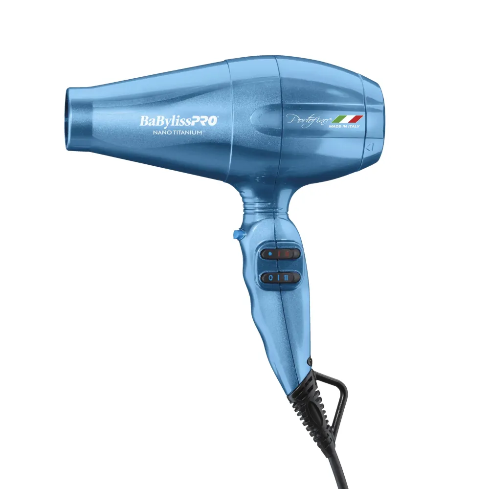 BaBylissPRO Hair Dryer, Nano Titanium Portofino 2000-Watt Blow Dryer, Hair Styling & Appliances, Blue, BNTB6610N