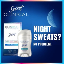 Secret Clinical Strength Antiperspirant Deodorant for Women, Waterproof, 3X Stress Protection, 72hr Sweat & Odor Protection, PH Balancing Minerals, Soft Solid, 2.6 oz Secret Clinical Strength Antiperspirant Deodorant for Women, Waterproof, 3X Stress Protection, 72hr Sweat & Odor Protection, PH Balancing Minerals, Soft Solid, 2.6 oz