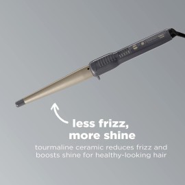 CONAIR INFINITIPRO Tourmaline Ceramic 1-Inch to 1/2-Inch Curling Wand, Tapered wand produces beachy waves