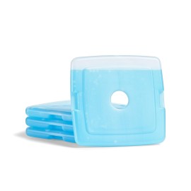 Cool Coolers by Fit + Fresh, 4 Pack Slim Ice Packs, Space Saving Reusable Ice Packs for Lunch Boxes or Coolers, Blue, Single Pack Cool Coolers by Fit + Fresh, 4 Pack Slim Ice Packs, Space Saving Reusable Ice Packs for Lunch Boxes or Coolers, Blue, Single Pack