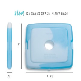 Cool Coolers by Fit + Fresh, 4 Pack Slim Ice Packs, Space Saving Reusable Ice Packs for Lunch Boxes or Coolers, Blue, Single Pack Cool Coolers by Fit + Fresh, 4 Pack Slim Ice Packs, Space Saving Reusable Ice Packs for Lunch Boxes or Coolers, Blue, Single Pack