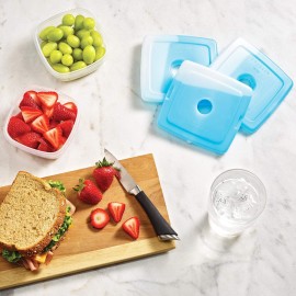 Cool Coolers by Fit + Fresh, 4 Pack Slim Ice Packs, Space Saving Reusable Ice Packs for Lunch Boxes or Coolers, Blue, Single Pack Cool Coolers by Fit + Fresh, 4 Pack Slim Ice Packs, Space Saving Reusable Ice Packs for Lunch Boxes or Coolers, Blue, Single Pack