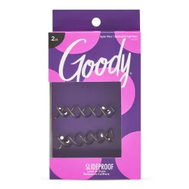 Goody Mini Spin Pins, 2 Ct, Spiral Clips for Quick & Easy Buns, All-Day Hold Twist Corkscrew Bobby Pins, Pain-Free Hair Accessories for Women, Men Boys & Girls, All Hair Types
