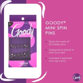 Goody Mini Spin Pins, 2 Ct, Spiral Clips for Quick & Easy Buns, All-Day Hold Twist Corkscrew Bobby Pins, Pain-Free Hair Accessories for Women, Men Boys & Girls, All Hair Types Goody Mini Spin Pins, 2 Ct, Spiral Clips for Quick & Easy Buns, All-Day Hold Twist Corkscrew Bobby Pins, Pain-Free Hair Accessories for Women, Men Boys & Girls, All Hair Types
