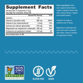 Natural Vitality Calm, Magnesium & Calcium Supplement, Drink Mix Powder Supports a Healthy Response to Stress, Gluten Free, Vegan, & Non-GMO, Raspberry Lemon, 16 oz Natural Vitality Calm, Magnesium & Calcium Supplement, Drink Mix Powder Supports a Healthy Response to Stress, Gluten Free, Vegan, & Non-GMO, Raspberry Lemon, 16 oz