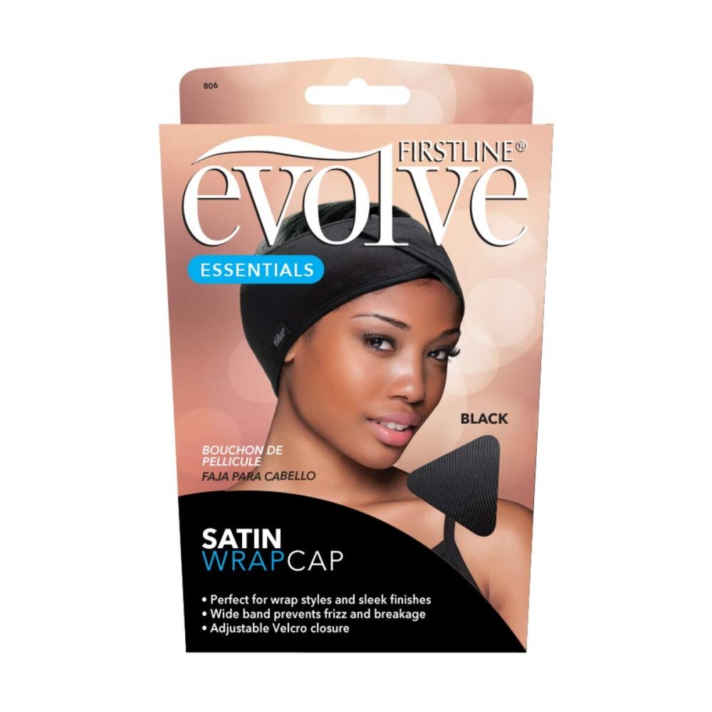 Black Satin Wrap Cap Black Satin Wrap Cap