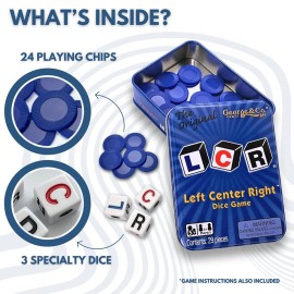 LCR Left Center Right Dice Game - Blue Tin LCR Left Center Right Dice Game - Blue Tin