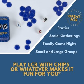 LCR Left Center Right Dice Game - Blue Tin LCR Left Center Right Dice Game - Blue Tin