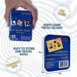 LCR Left Center Right Dice Game - Blue Tin LCR Left Center Right Dice Game - Blue Tin