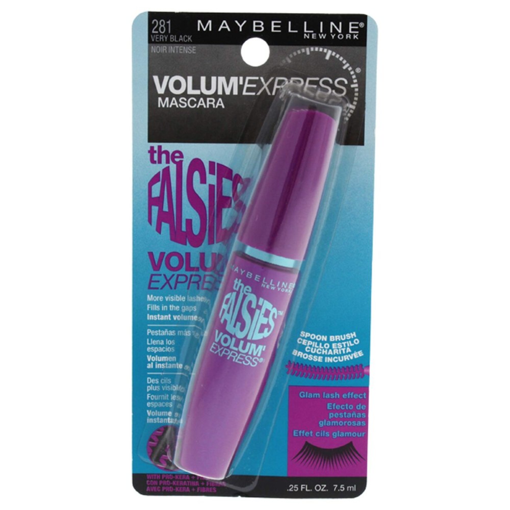 Maybelline Volum\' Express The Falsies Washable Fiber Mascara, Volumizing and Separating Make Up Formula, Very Black, 1 Count Maybelline Volum\' Express The Falsies Washable Fiber Mascara, Volumizing and Separating Make Up Formula, Very Black, 1 Count