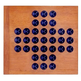 WE Games Marble Solitaire Game Travel Size - 5 inch Square Wooden Board Game with 33 Blue Glass Marbles, Magnetic Closure for Storage, Classic Solitaire Game, Travel Game for Adults WE Games Marble Solitaire Game Travel Size - 5 inch Square Wooden Board Game with 33 Blue Glass Marbles, Magnetic Closure for Storage, Classic Solitaire Game, Travel Game for Adults