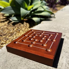 WE Games Nine Men\'s Morris Board Game, 5 inch Travel Size - Solid Wood Board with Magnetic Closure, 9 Clear & 9 Blue Marbles, Classic 2-Player Strategy Game for Adults, Perfect for Game Nights WE Games Nine Men\'s Morris Board Game, 5 inch Travel Size - Solid Wood Board with Magnetic Closure, 9 Clear & 9 Blue Marbles, Classic 2-Player Strategy Game for Adults, Perfect for Game Nights
