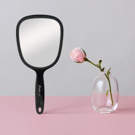 Diane Standard 1X Magnification Hand Mirror, Single Sided Hand Held Mirror with Handle for Salon, Barber, Grooming, Vanity, Shaving, and Travel, Medium, 5 x 11, Black