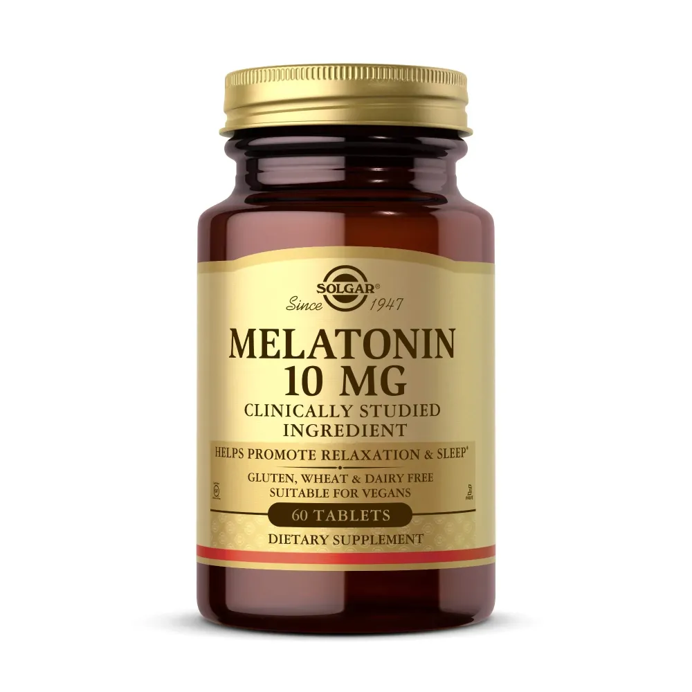 Solgar Melatonin 10mg Tablets HighDosage Helps Promote Relaxation Sleep ClinicallyStudied Melatonin Supports Natural Sleep Cycle Vegan Gluten Free Dairy Free Kosher Servings, 60 Count Solgar Melatonin 10mg Tablets HighDosage Helps Promote Relaxation Sleep ClinicallyStudied Melatonin Supports Natural Sleep Cycle Vegan Gluten Free Dairy Free Kosher Servings, 60 Count