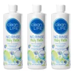No-Rinse Body Bath, 16 fl oz - Leaves Skin Clean, Refreshed and Odor-Free, Rinse-Free Formula (Pack of 3) - Makes 16 Complete Baths Per Bottle