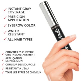 Greyfree Root touch up hair mascara temporary cover conceal gray roots hair lines eyebrows mens mustache and beards Light-Brown Greyfree Root touch up hair mascara temporary cover conceal gray roots hair lines eyebrows mens mustache and beards Light-Brown