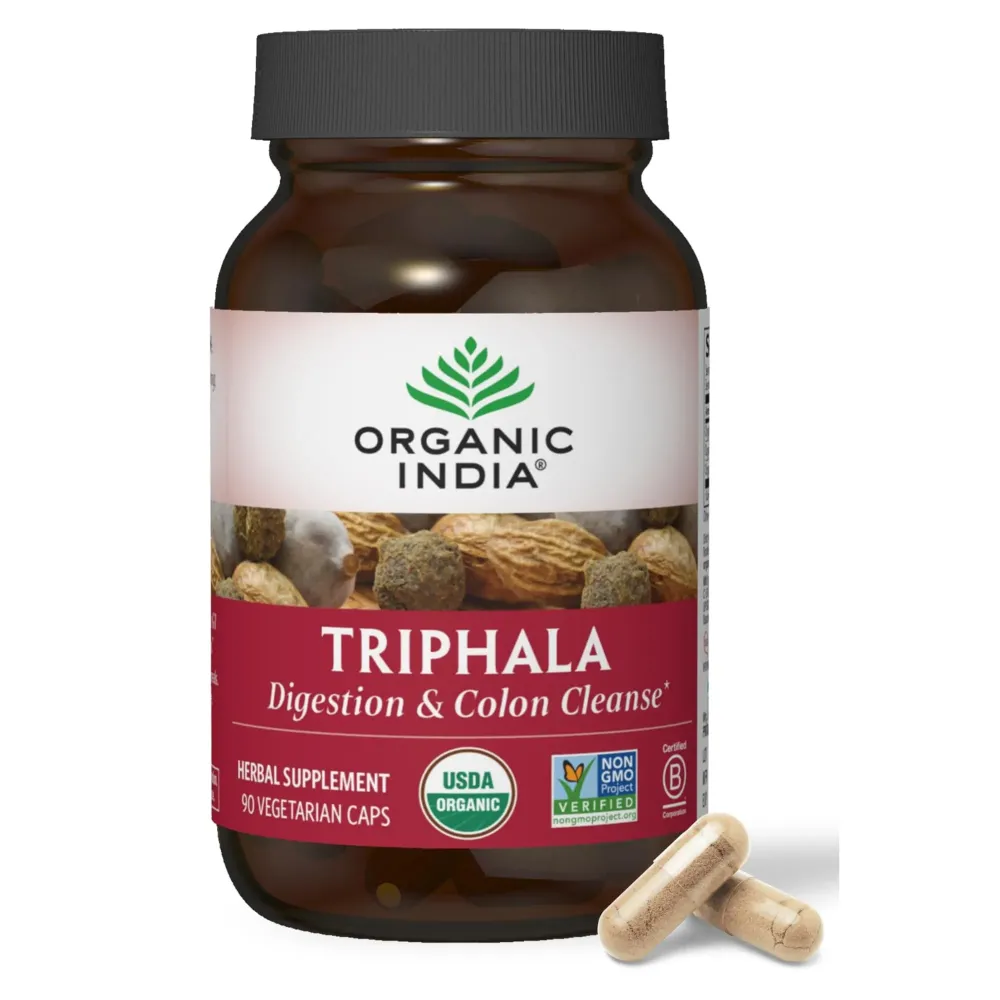 ORGANIC INDIA Triphala Capsules Organic - Herbal Supplement with Amla, Bibhitaki, Haritaki, Digestion & Colon Support, Immune System Support, Adaptogen, Vegan, USDA Certified Organic - 90 Capsules ORGANIC INDIA Triphala Capsules Organic - Herbal Supplement with Amla, Bibhitaki, Haritaki, Digestion & Colon Support, Immune System Support, Adaptogen, Vegan, USDA Certified Organic - 90 Capsules